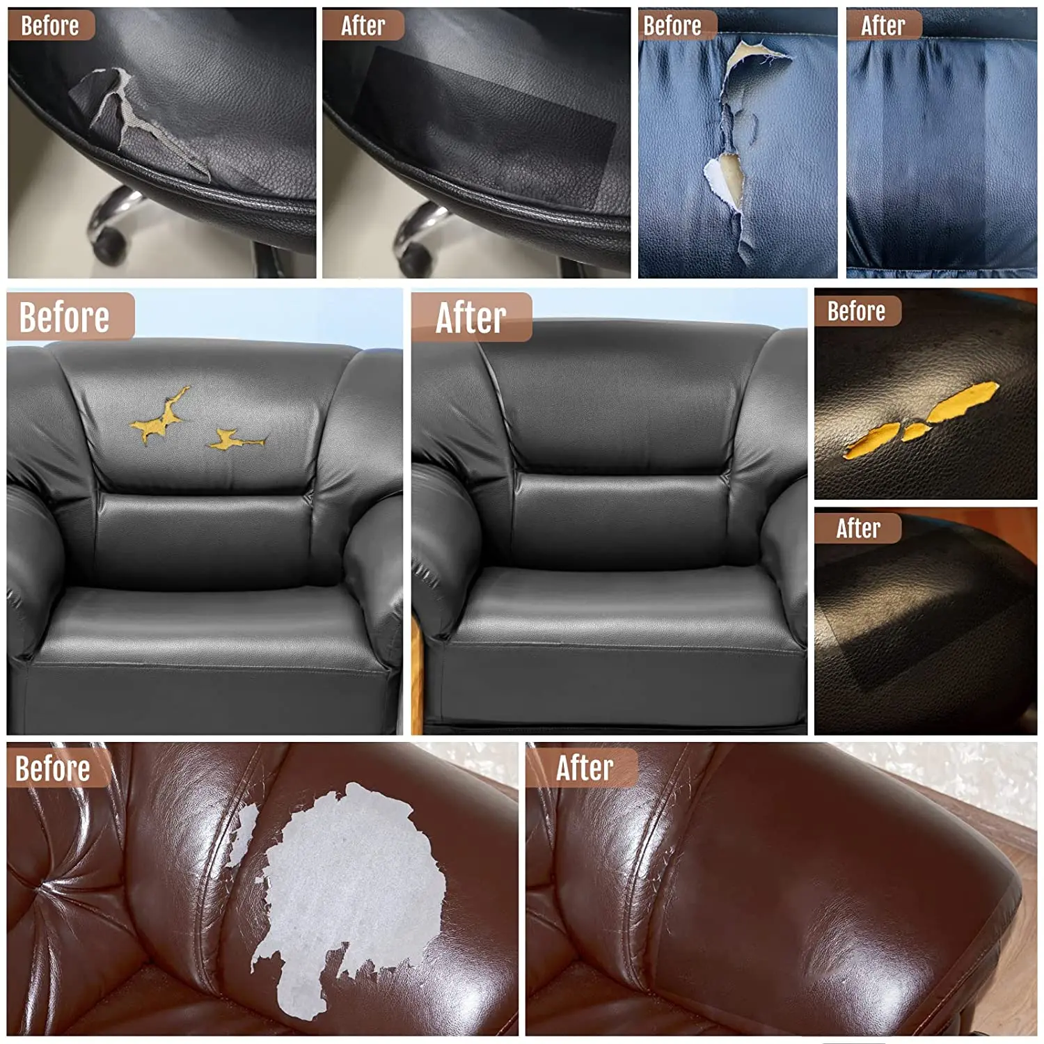 Furniture Shoes First Aid Patch Leather Patch DIY Black Self-Adhesive Leather Repair Tape For Sofa Repair Patches 100x137cm