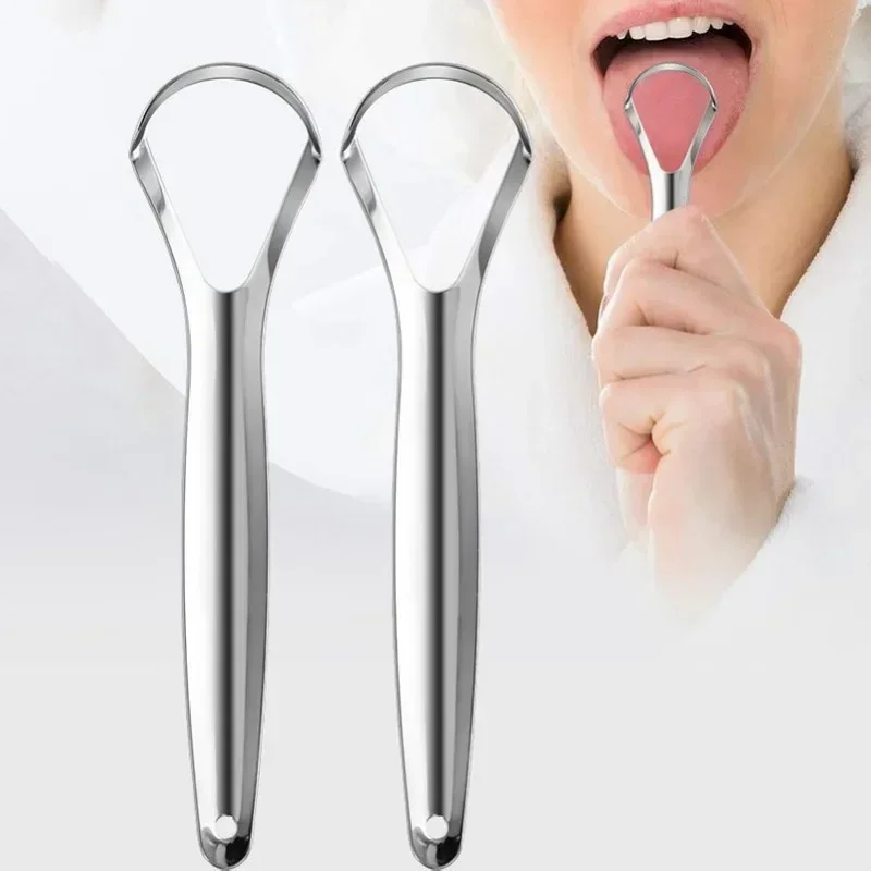 

Reusable Stainless Steel Useful Tongue Scraper Cleaner Fresh Breath Cleaning Coated Tongue Oral Hygiene Care Tools