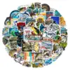 50pcs Outdoor Fishing Logo Stickers Decals Decoration Scrapbook Suitcase Luggage Motorcycles Bike Waterproof Graffiti Sticker 2