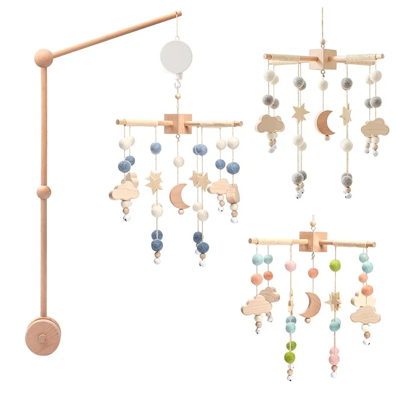 

Baby Rattle Toy 0-12 Months Wooden Mobile On The Bed Newborn Music Box Bed Bell Hanging Toys Holder Bracket Infant Crib Boy Toys