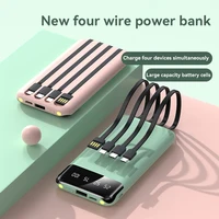100000mAh Built-in 4-wire Power Bank Thin And Convenient Mirror-like Screen Digital Display Business Powerbank for All Phones 1