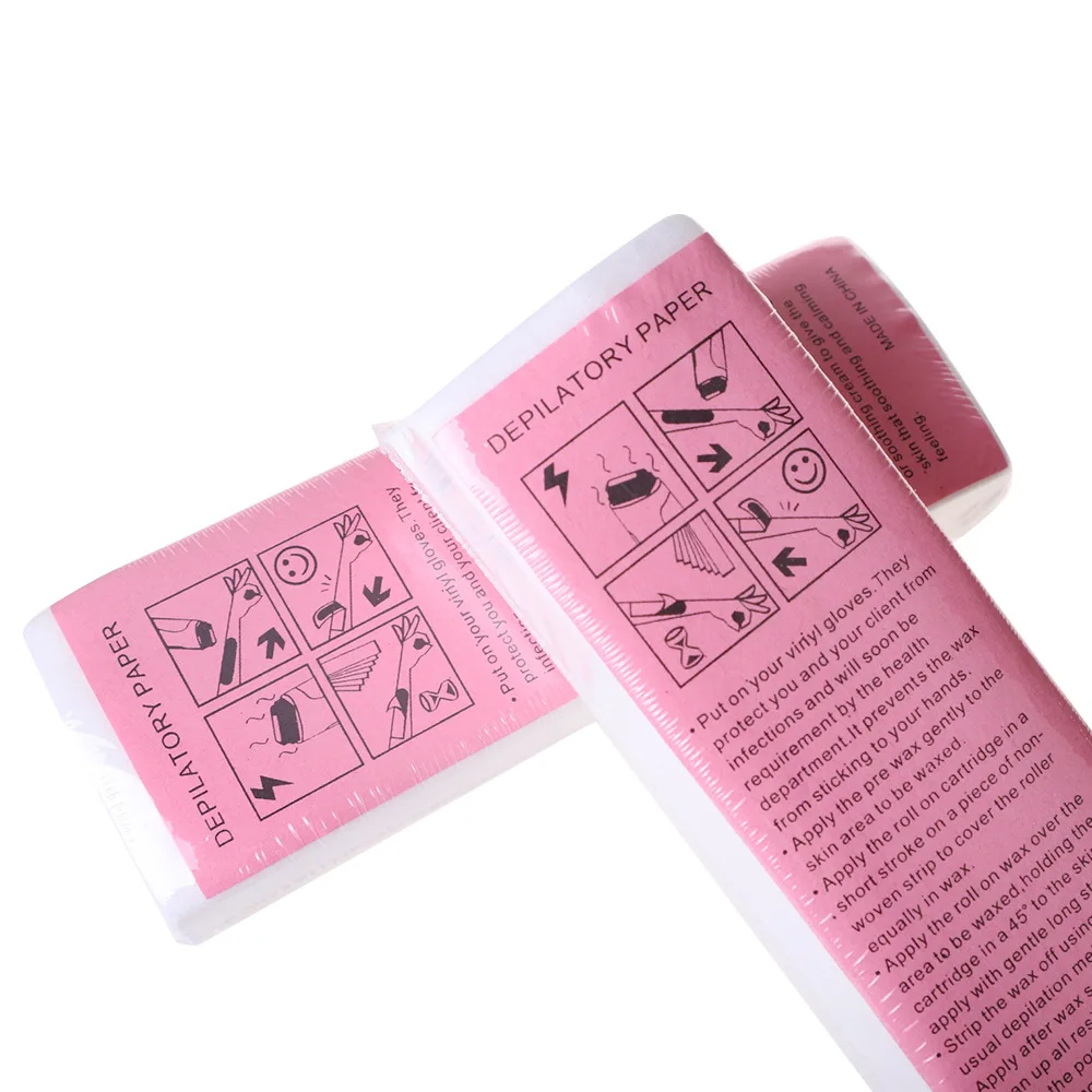 100pcs Removal Nonwoven Body Cloth Hair Remove Wax Paper Rolls High Quality Hair Removal Epilator Wax Strip Paper Roll 6