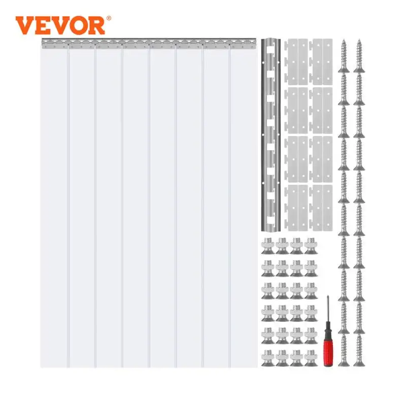 VEVOR Clear Vision PVC Strip Door Curtain Windproof Sliding Window Installation Screens Walk in Freezers Coolers Warehouse blackout curtains beaded curtain air conditioning door curtains cotton door curtain