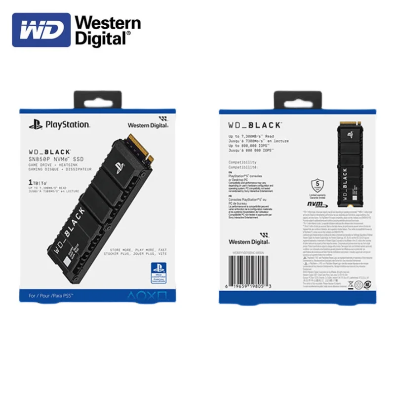 SSD M.2 2280 2TB Nvme Pcie 4.0 Disque Performance Gaming Avec Dissipateur  PS5