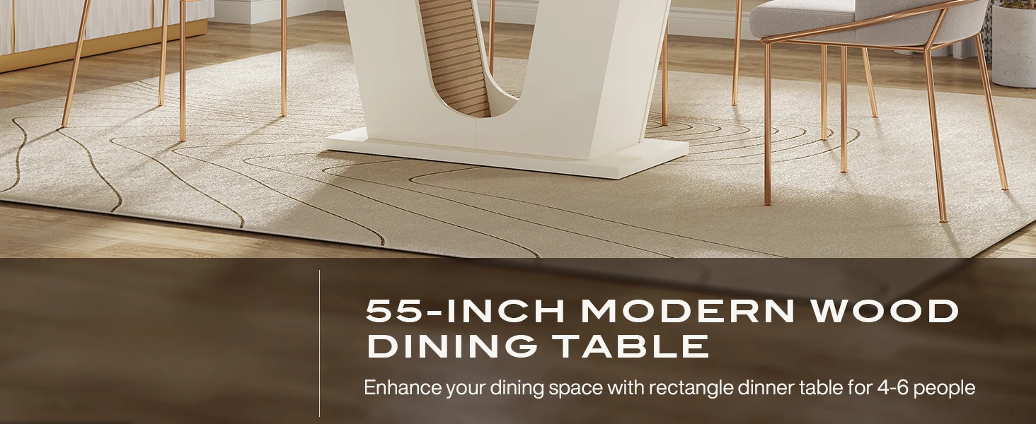 dining room table for 4 6 people modern dinner table 55 inches kitchen table