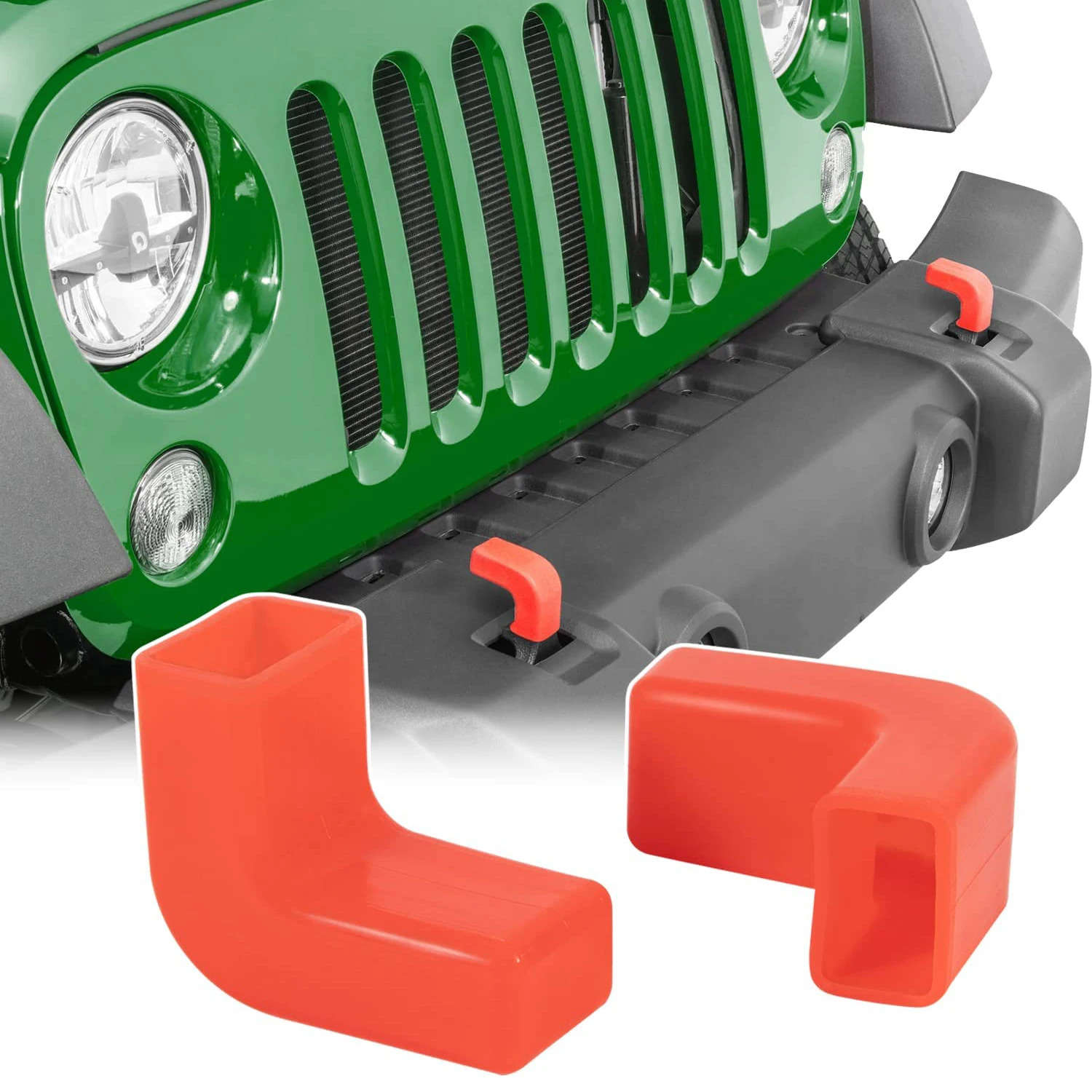 Front Bumper Cover Tow Hook Rubber For Jeep Wrangler JK JL Gladiator JT 2007-Strap Protector Cushion