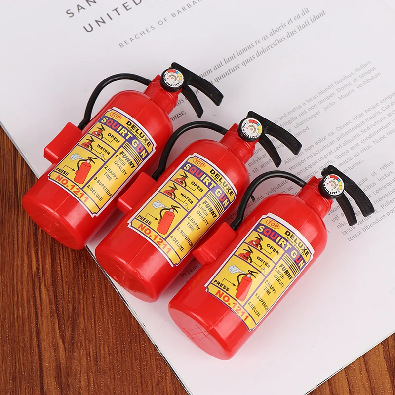 3Pcs Funny Mini Fire Extinguisher Toys Whole Person Prank Gift Water Gun Spray Water Children Firefighters Professional Props 2