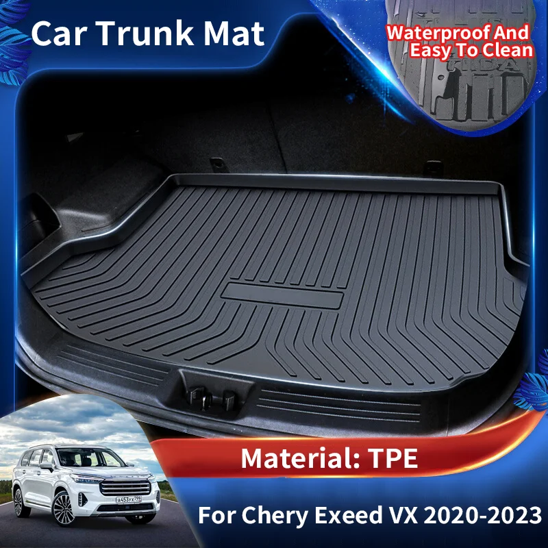 

TPE Car Rear Trunk Mat Waterproof Protective Liner Trunk Tray Floor Mats Accessories for Chery Exeed VX Xtrim VX 2022 2020~2023