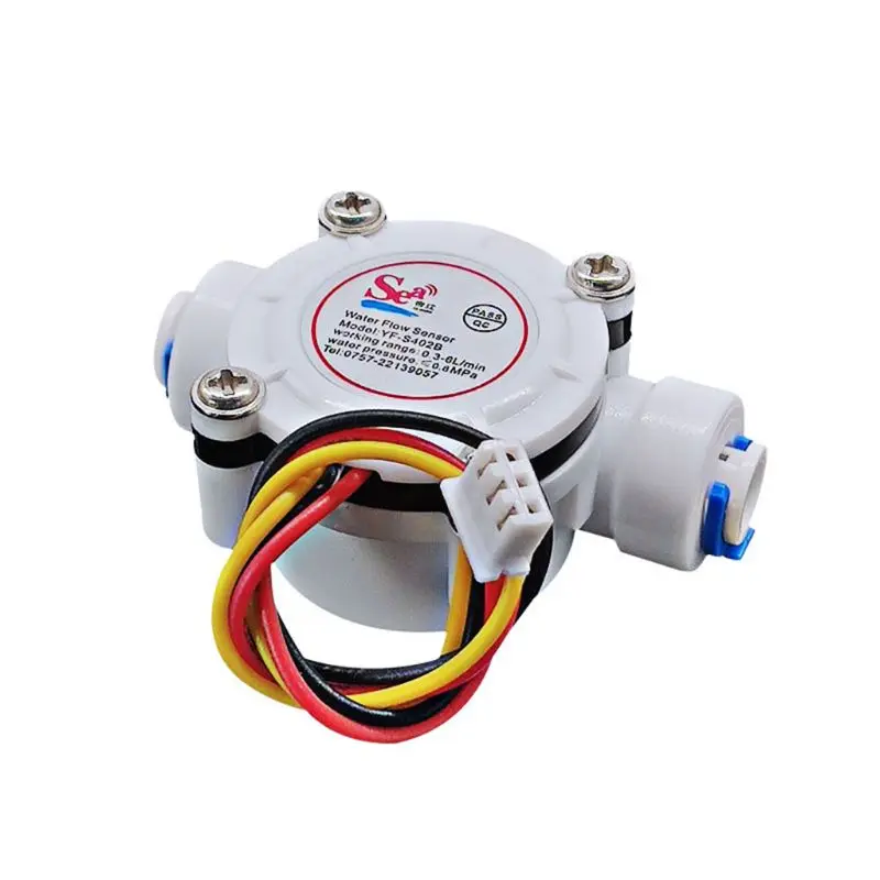2 Points PE Pipe Water Flow Sensor Hall Flowmeter G 1/4" Fast Connection Interface Easy to Install