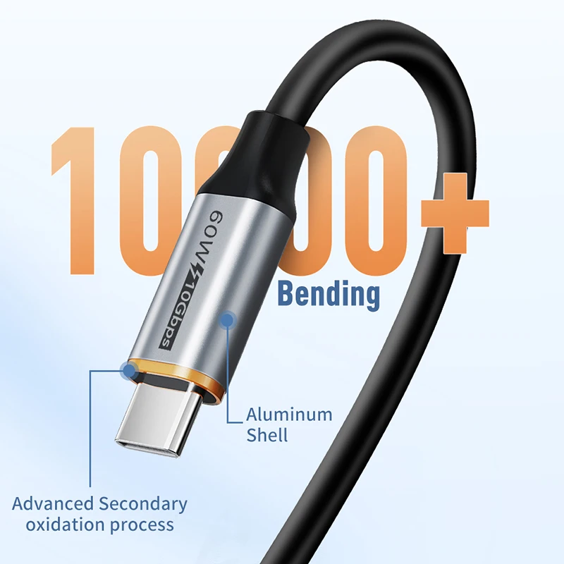 CABLETIME USB A-USB C 케이블 10Gbps 3A USB 3.2 케이블 60W QC 3.0 SSD 인클로저용 데이터 전송 전화 충전 데이터 동기화