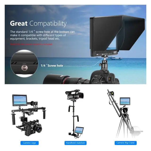 Neewer F100 7 Inch Camera Field Monitor Video Assist Slim