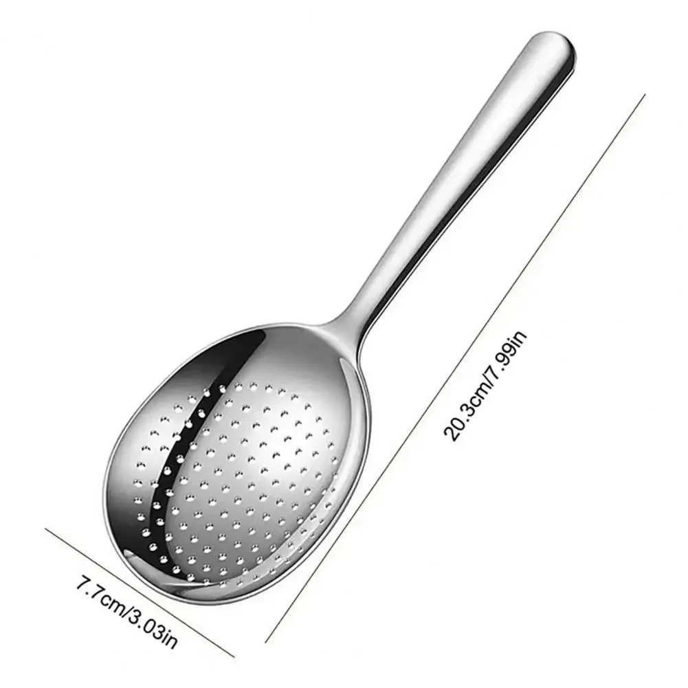 Description Picture 3 of item1Pc Stainless Steel Ladles For Serving Soup Rice Serving Spoon Drain Hole Heat Insulated Handle Kitchen Utensils For Daily Use