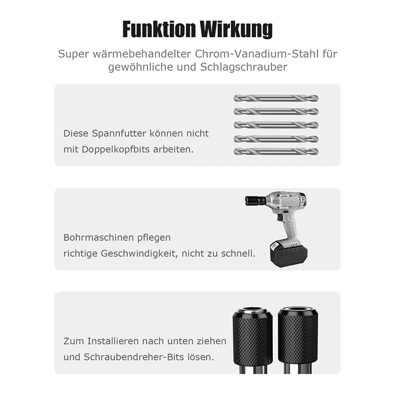 60mm Three-piece Quick-change Coupling Rod Hexagonal Shank 1/4 Hexagonal Quick-release Self-locking Extension Rod