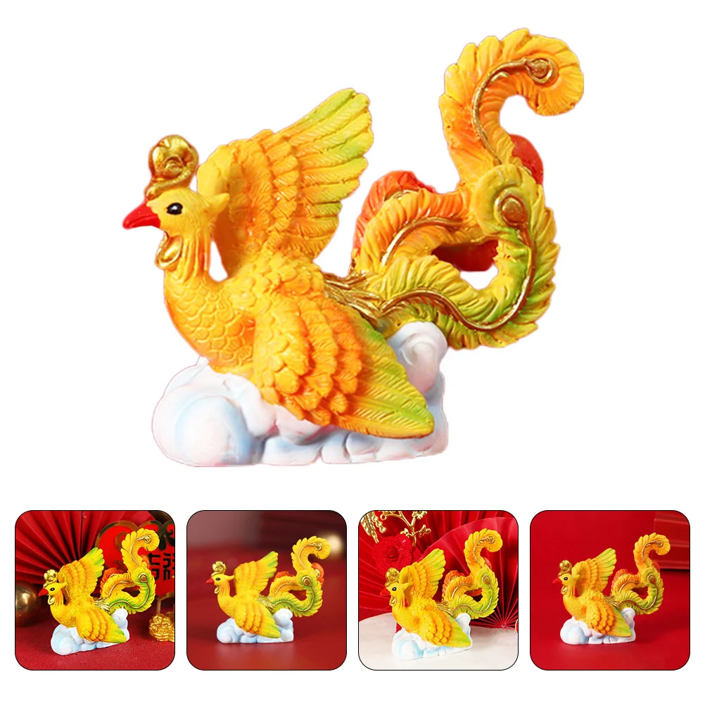 

Mini Phoenix Figurine Chinese Phoenix Sculpture Chinese Feng Shui Dragons Statue Wealth Figurine Home Office Decor Chinese Cake