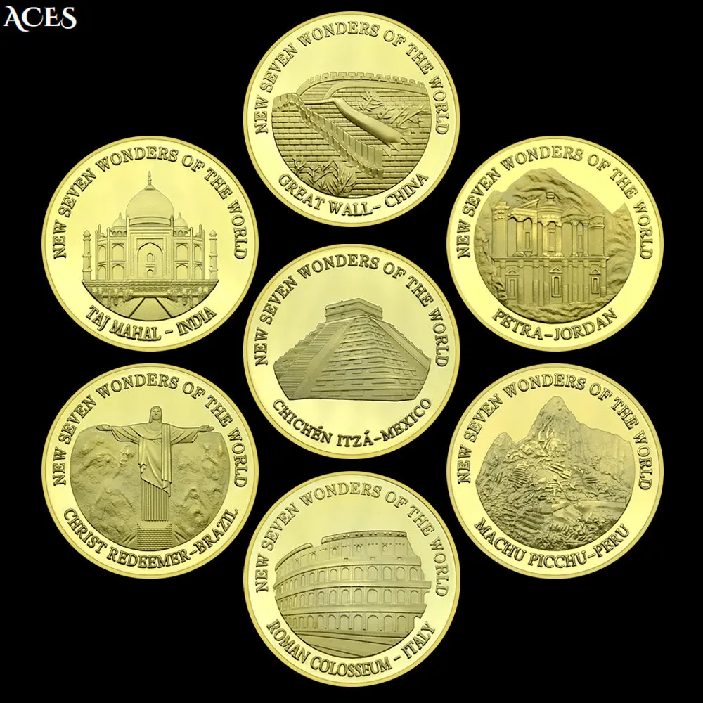 Seven Wonders Of The World Gold Coin Art Worth Collection 2007 Anni Di Monete In Capsule Festival Gift