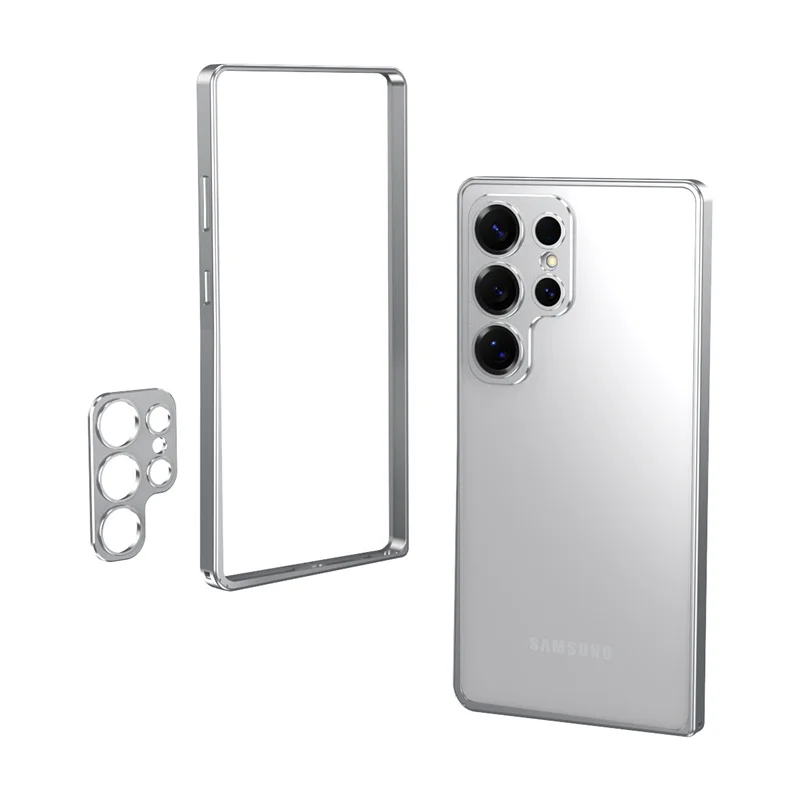 Aluminum Alloy Shockproof Bumper Frame Phone Case with Lens Protector and Bare Metal Feel
