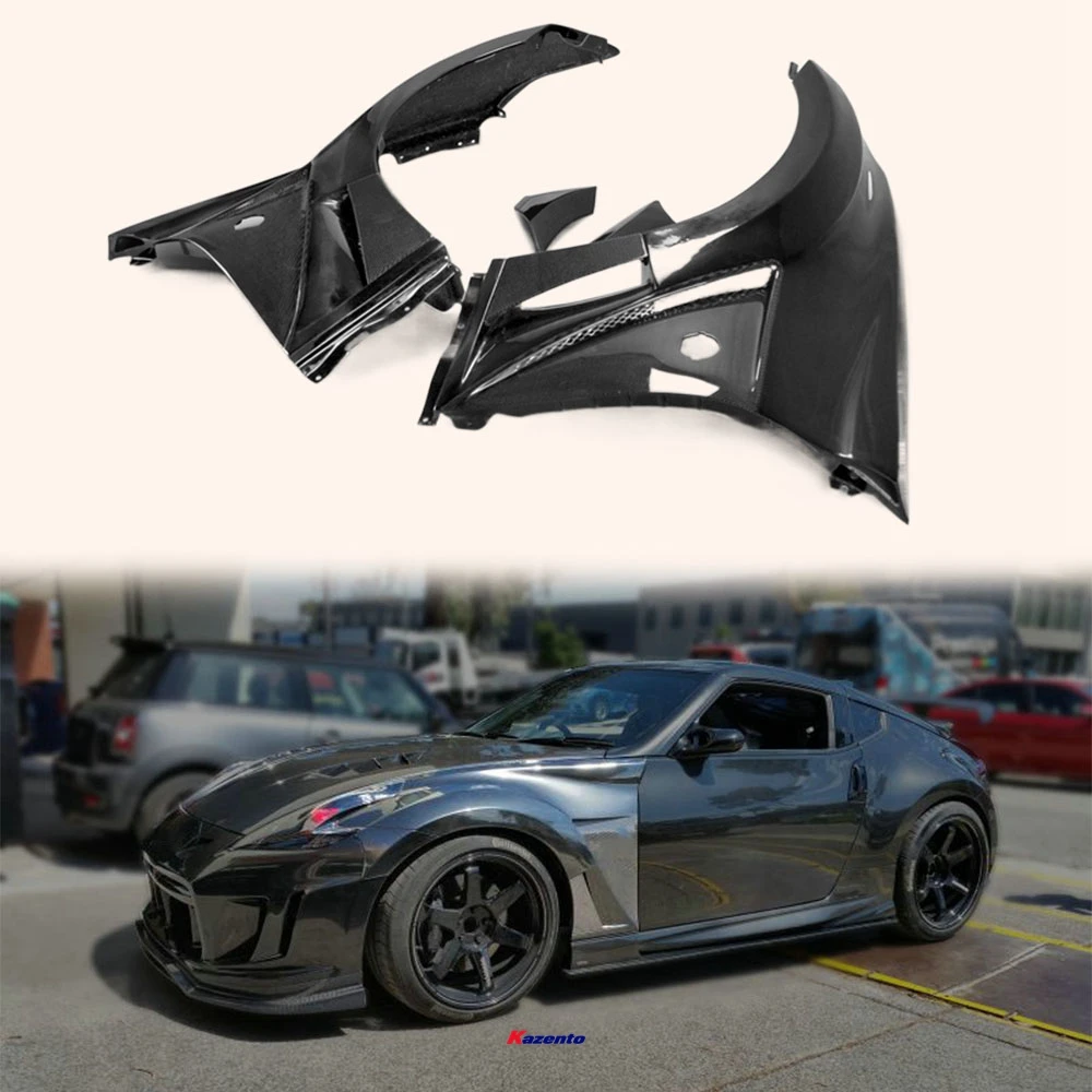 

For Nissan 09 Onwards 370Z Z34 Vrs Style Front Fender With Front Bumper Extension Partial Carbon Fiber(Side Fin)