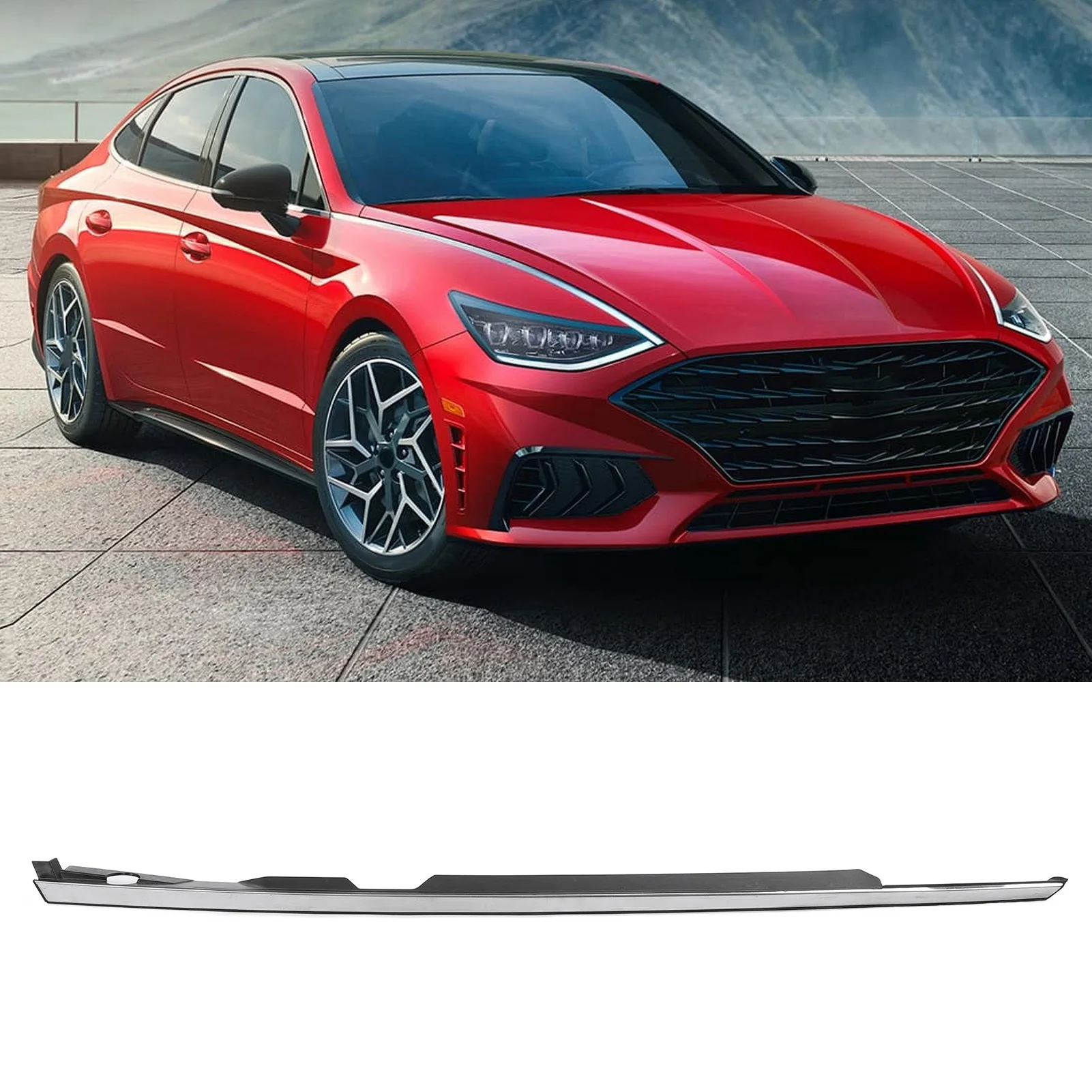 Chrome Mudguard Garnish Trim Mudguard Garnish Trim Stylish Look Chrome Mudguard Trim Replaceemnt for Sonata 2020-2023