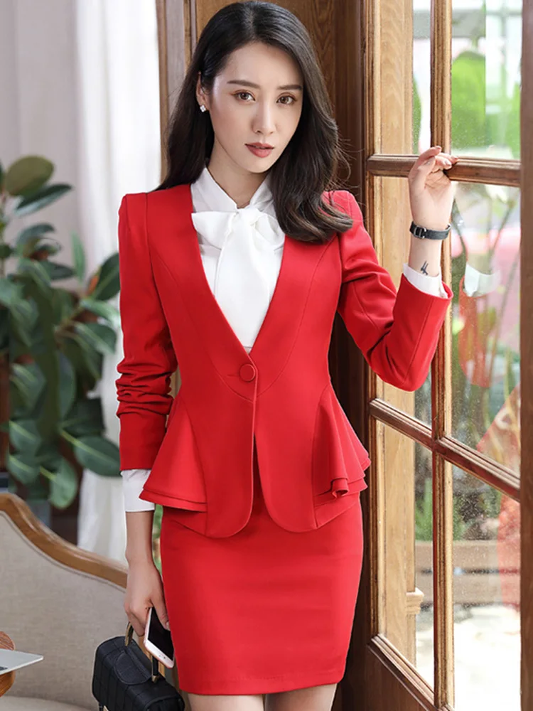 Slim Piece Blazer and Skirt 2024 Spring Autumn New Fashion