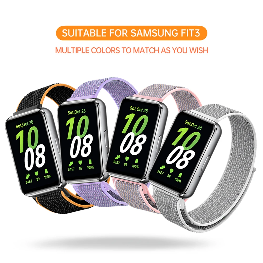 Nylon Loop Strap for Samsung Galaxy Fit 3 Adjustable Elastic Bracelet  Watchband for iWatch Samsung Galaxy Fit3 Band Accessories