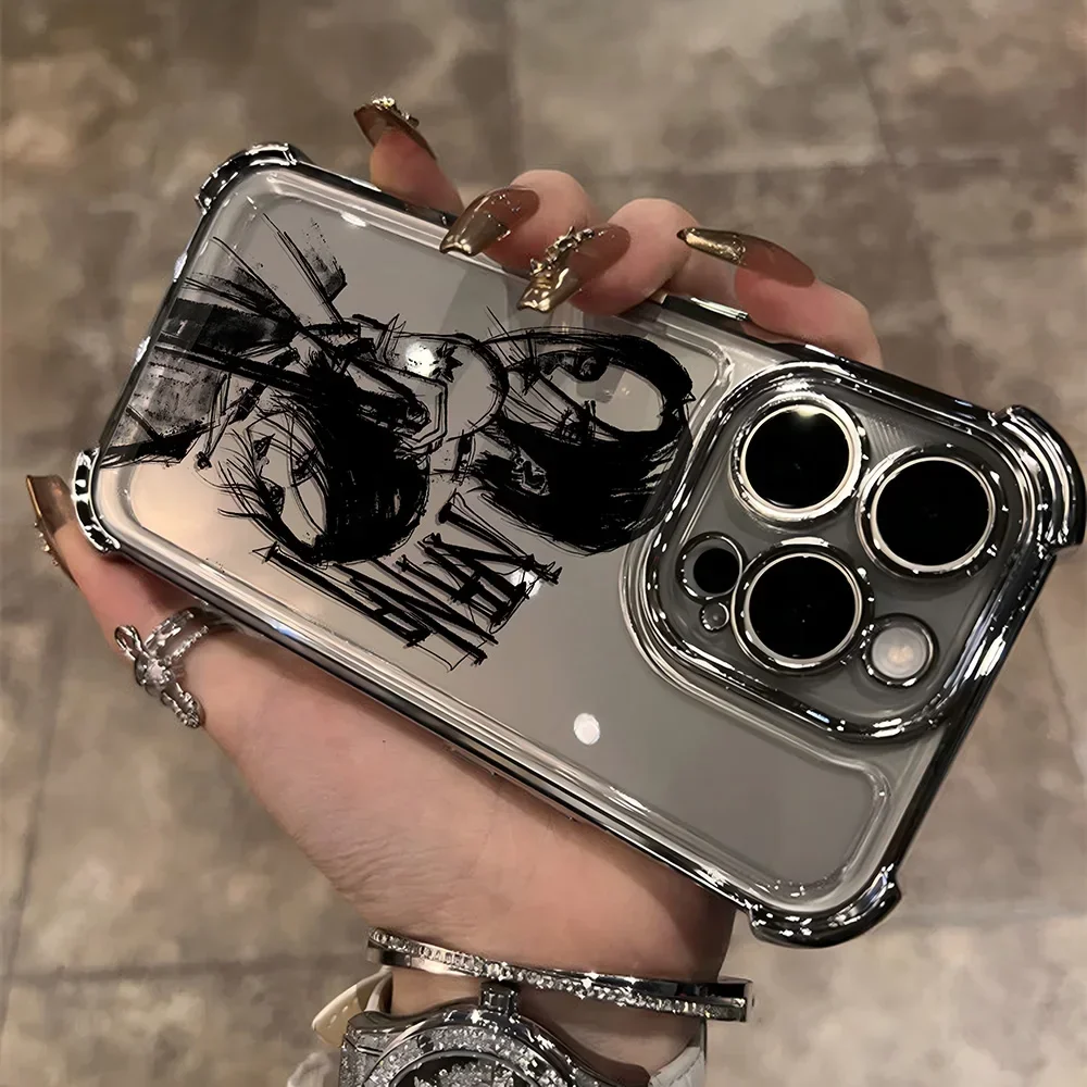 Anime Cool Nana Osaki Line Plating Case For iPhone 16 15 14