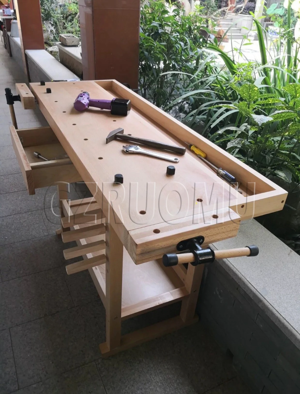 Multifunctional Woodworking Workbench Console Beech Wood Workbench Diy Manual Ca