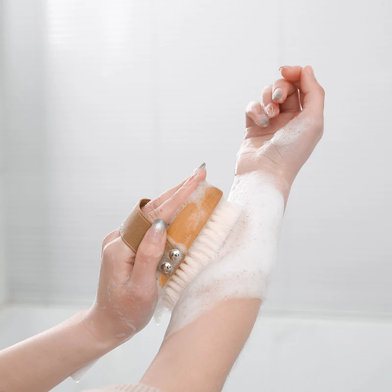 Body Brush Soft Skin Friendly Durable Sessile Design Easy to Use Strong Foaming Ability Body Cleaning Supplies Bathing Brush 4