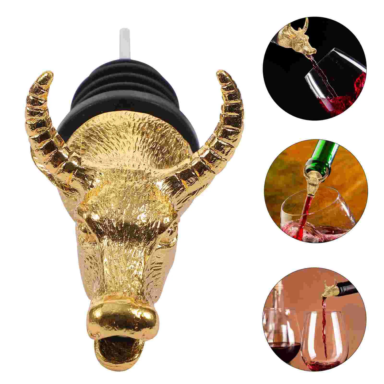 

Bottle Pourers Bull Head Guide Cork Stopper Animals Spout