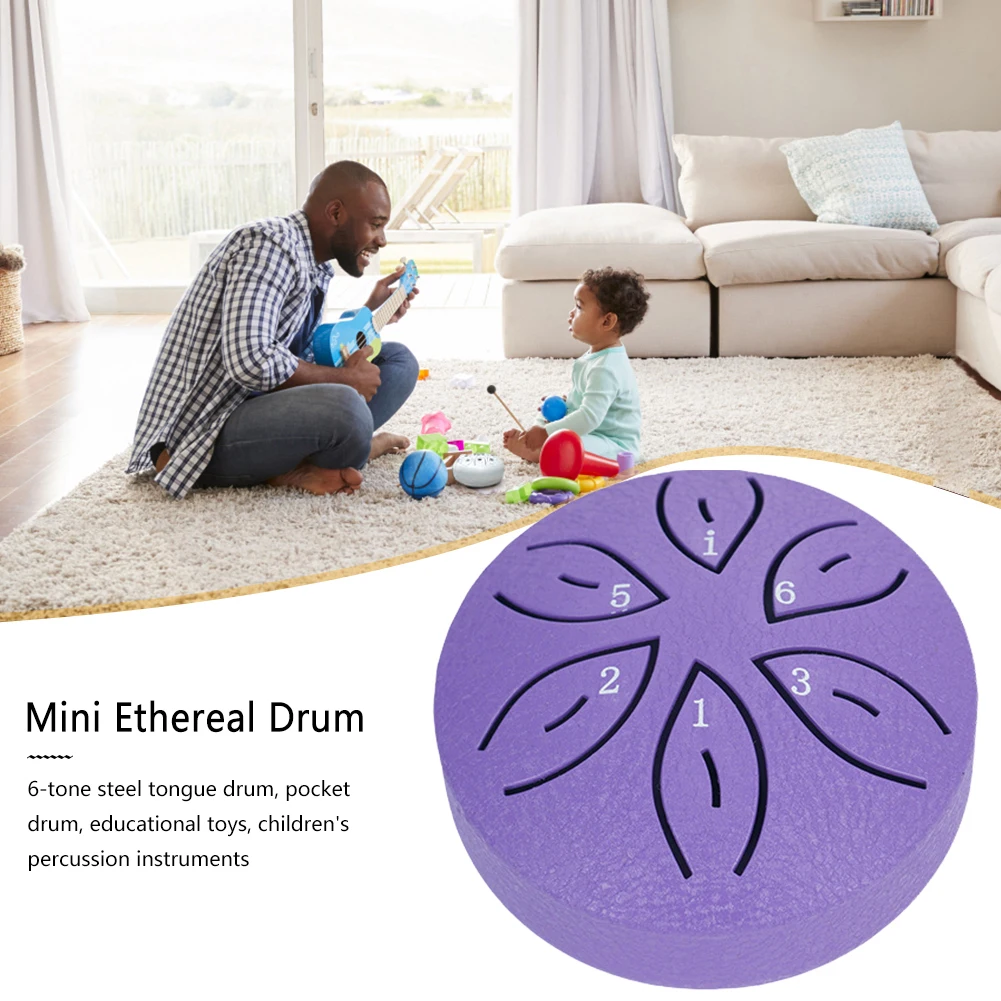 

3 Inches 6 Notes Rain Drum/6 inch 11 Tune for Outside Steel Tongue Drum Percussion Musical Instruments for Yoga Meditation