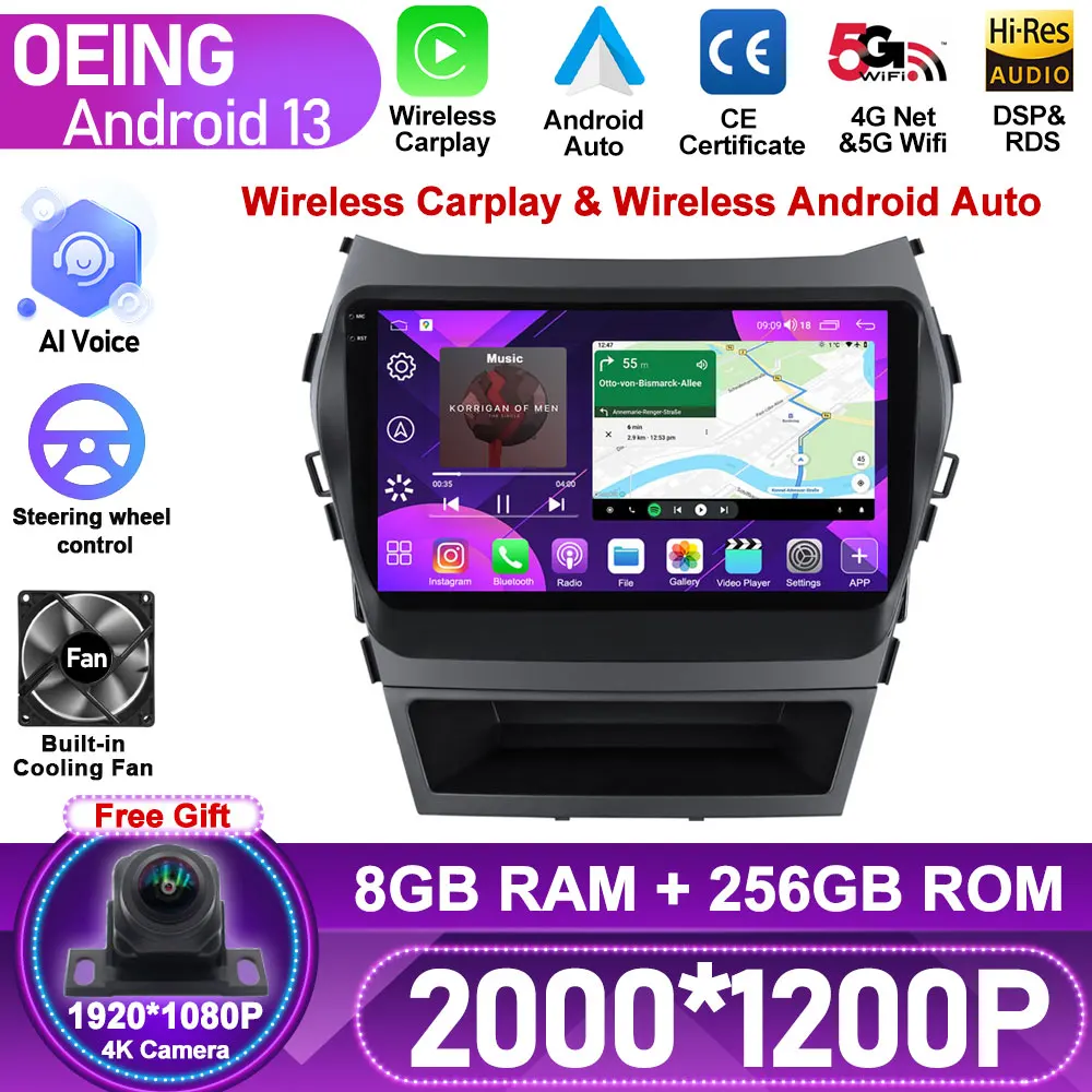 

DSP Android For Hyundai Santa Fe 3 2013 - 2016 Car Radio Multimedia Video Player Navigation GPS Android Auto No 2din 2 din TV