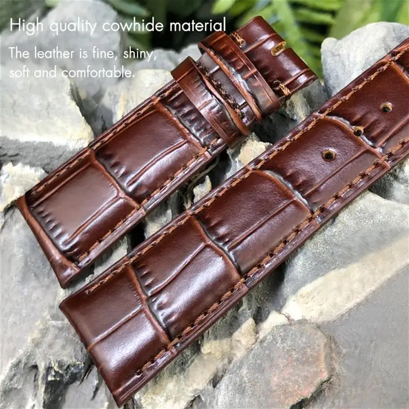SCHIK Leather Real Cowhide Watchband For IWC Portugieser Porotfino Family PILOT'S Watches 20mm 21mm 22mm Watch Strap Folding