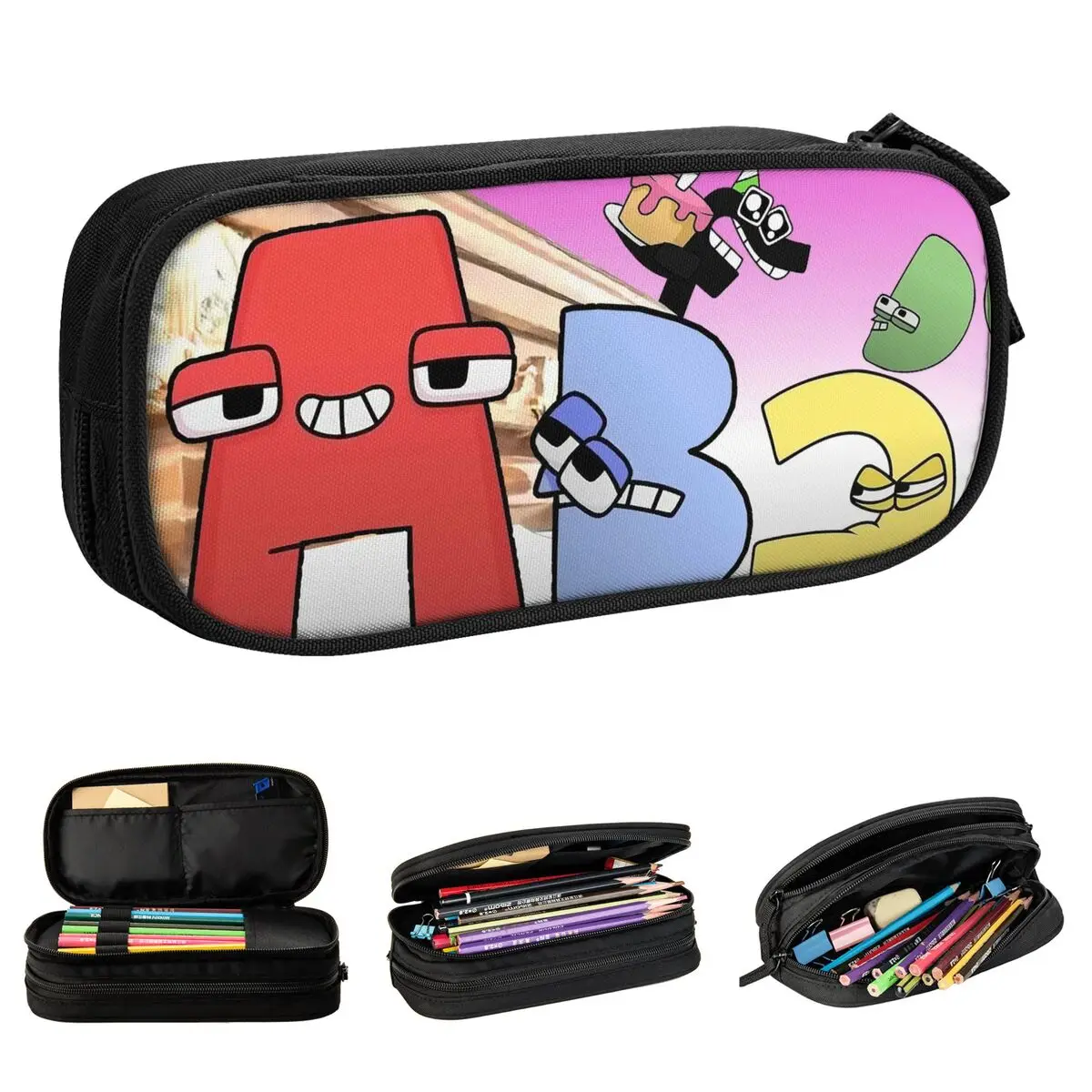 

Alphabet Lore Pencil Case Matching Learning Letters Pen Bags Student Big Capacity School Supplies Gifts Pencilcases