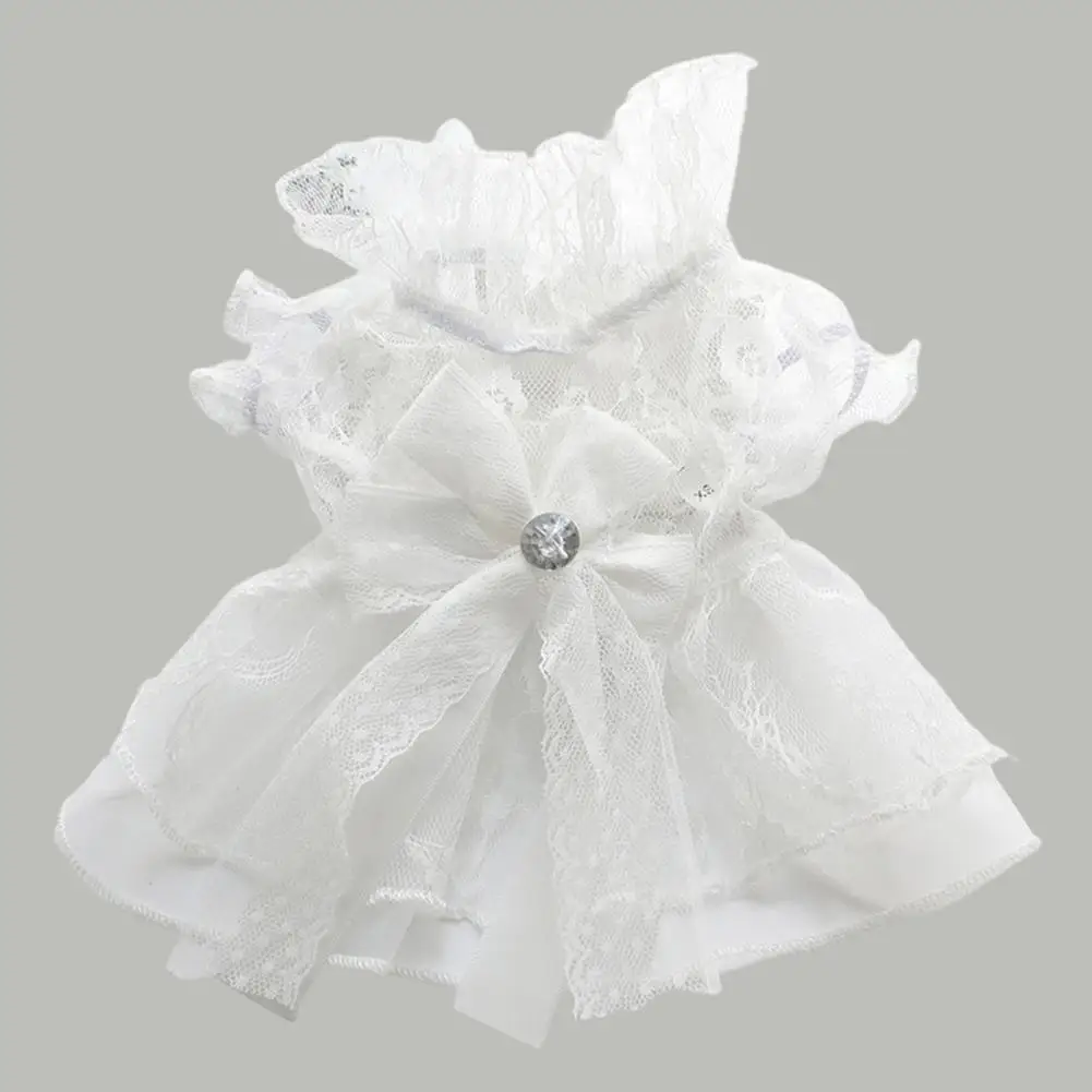 Dog Dress Puppy Wedding Fluffy Dress Lace Design Breathable White or Summer