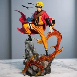 HOT New Naruto Anime Figure - Uzumaki Pain & Uchiha Sasuke Action PVC Statue Ornament Collection Toy Gift - 23cm (Q)