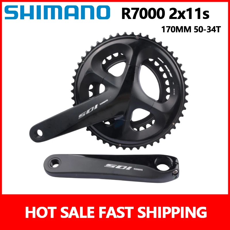 

Shimano 105 R7000 Crankset 2x11speed 170MM 50-34T Full Chainring Wheel Black 1PCS Road Bicycle Crankset