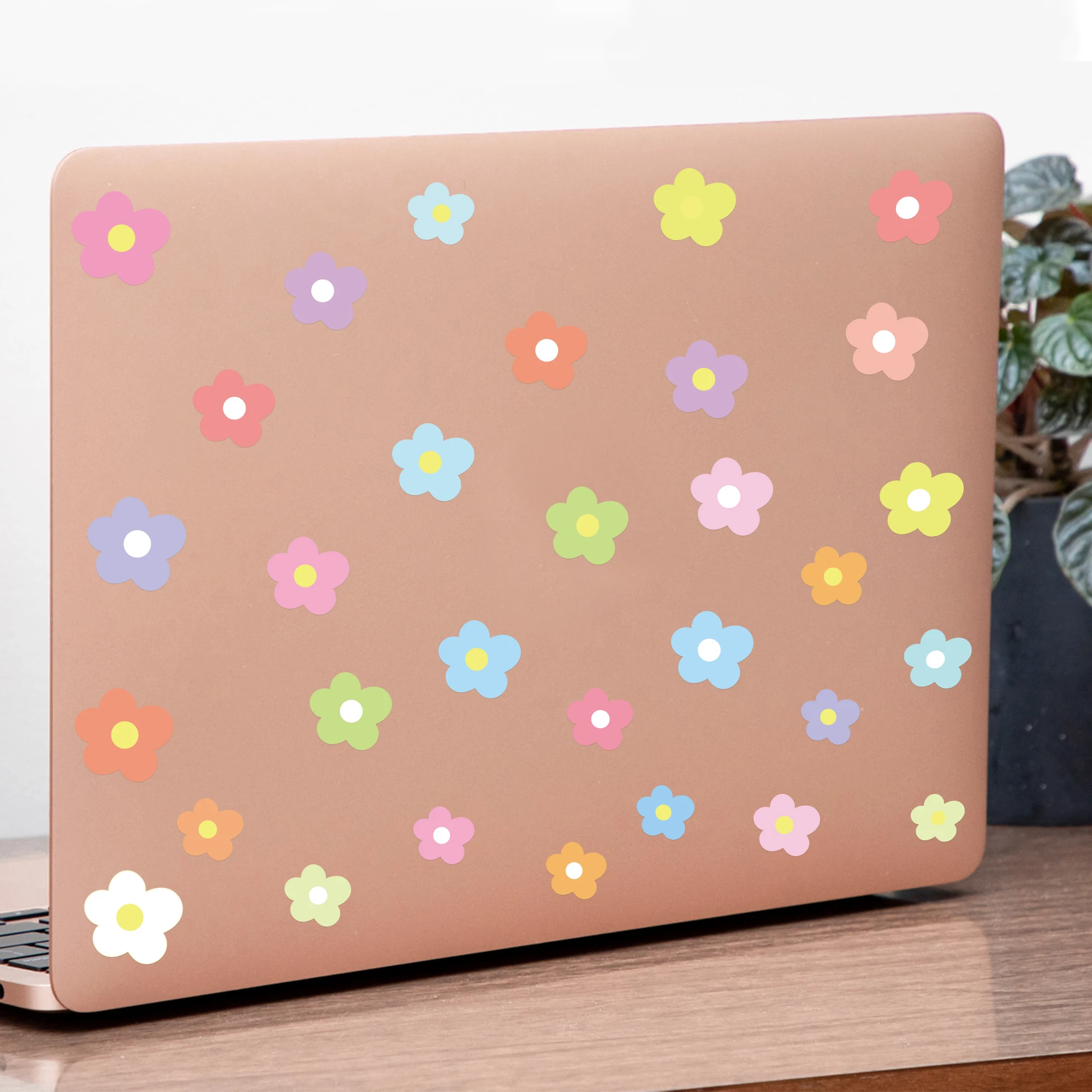 Mini flower bottle stickers reward children for face Universal decorative back adhesive reusable wall items Room background