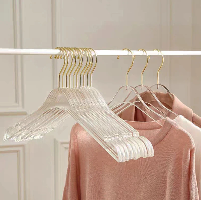 5/10pcs Transparent Acrylic Hanger Organizer Clothes Hanger Suit Pants Anti Slip Drying Rack Suitable for Adults Children 2