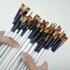 12pcs Artist Brushes with Nylon Tips - Wood Handle Professional Paintbrush Set for Acrylic, Watercolor, Gouache Painting 1
