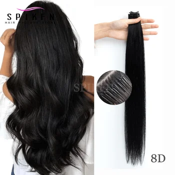 Natural Black Micro Beads 8D Virgin Human Hair Straight Invisible Micro Loop Ring Hair Extensions 50pcs/30g/pack Light Weight