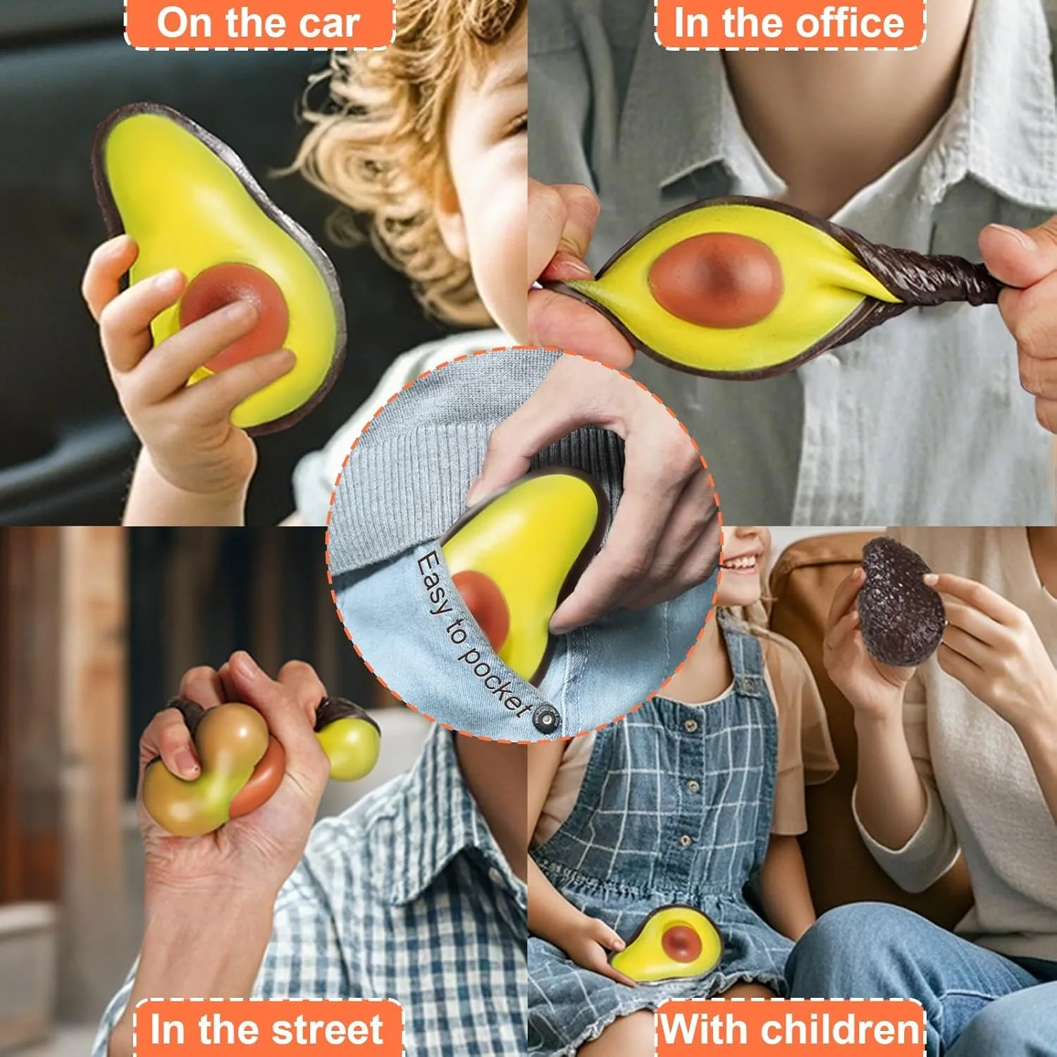 Avocado sensorische fidget bal squishy speelgoed voor stress autisme_voghion.com