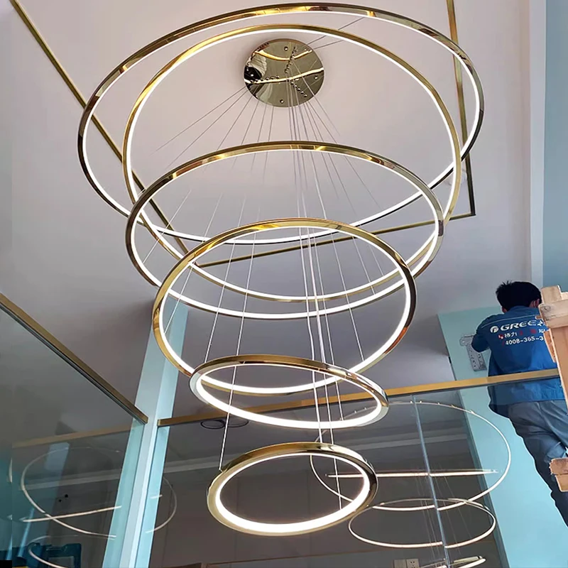 

Modern home decor led lights pendant light lamps forstaircase Chandeliers for living room hanging light indoor lighting