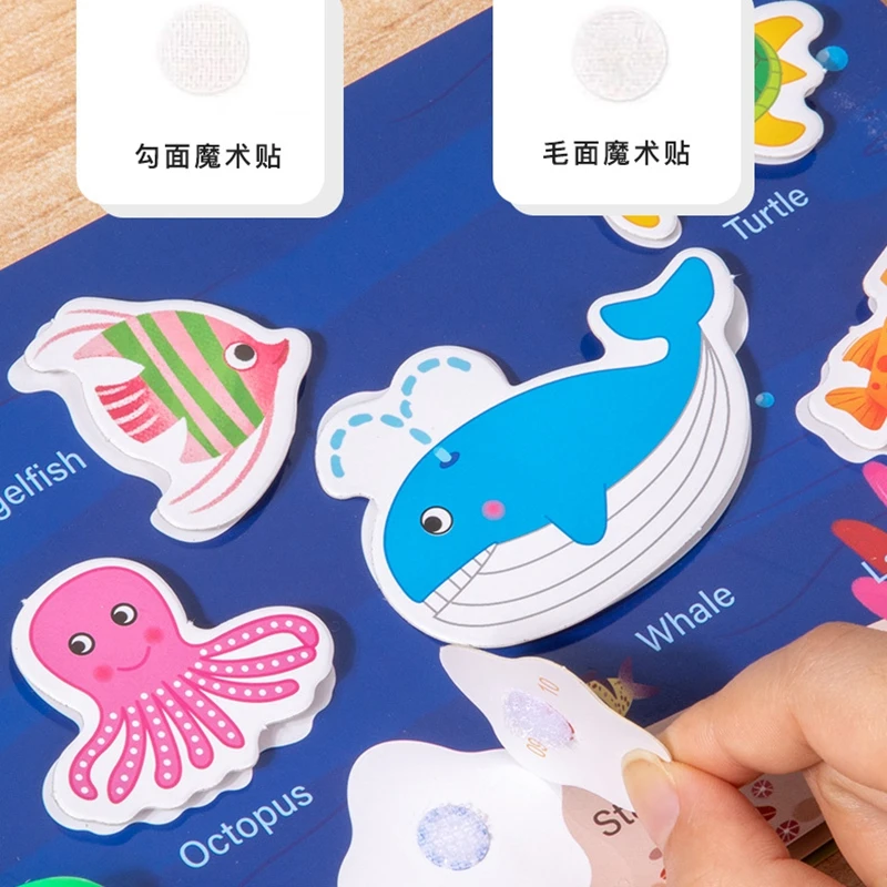 1pcs Children's Early Learning Enlightenment Quiet Book, Repeatedly Sticky Paper, Busy Book, Baby Puzzle, Science Teaching Toys 4