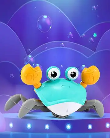 blue crawling crab baby toy