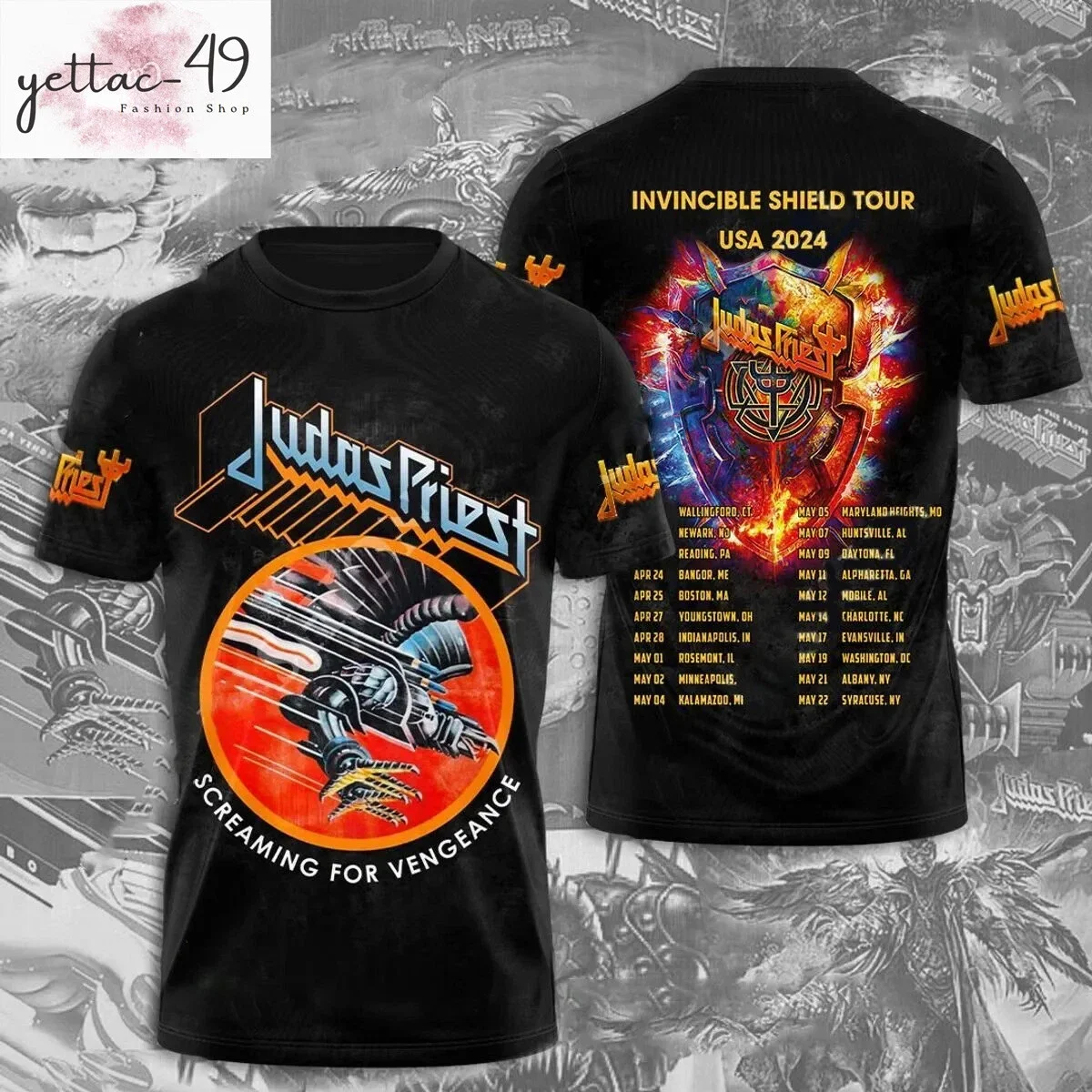 Judas Priest Band 3D Printed T-shirt Men Women Fashion T