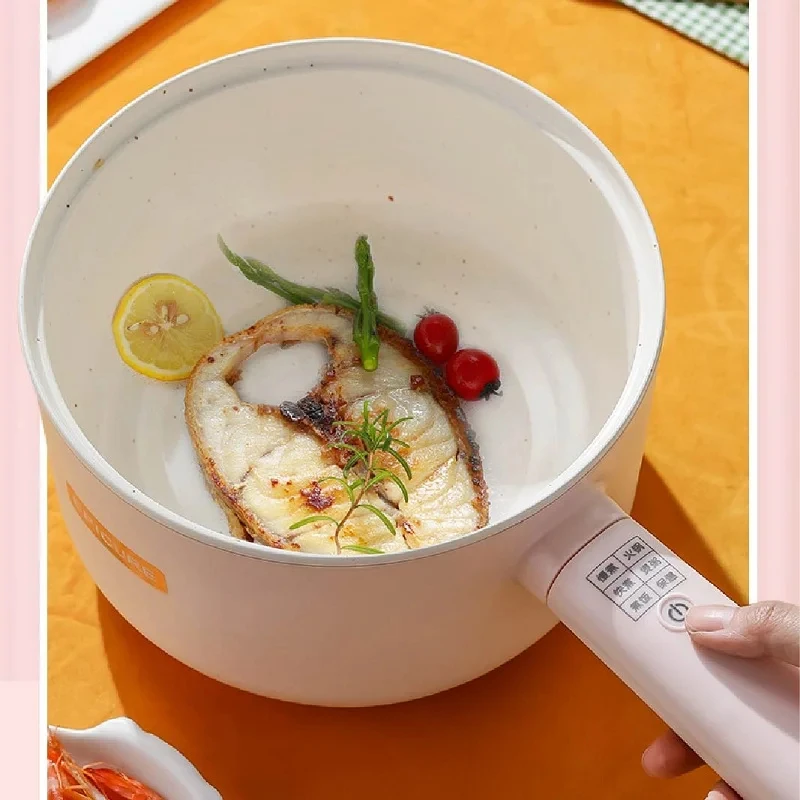 2.5L Smart Electric Cook Pot Noodle Cooking Pot Electric Hot Pot Home Multifunctional Non-stick Electric Wok With Steamer 220V 4