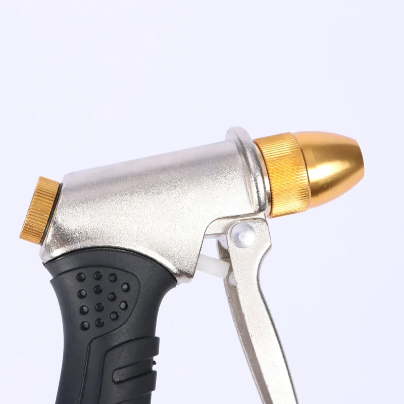 Pistola de agua de alta presión recubierta de goma de aleación de aluminio, jardín doméstico, fácil de limpiar, lavado de coches