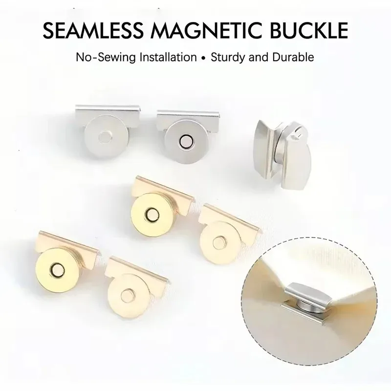 Metal Seamless Magnetic Buckle Bags DIY Buckle Closure Snaps Handbags