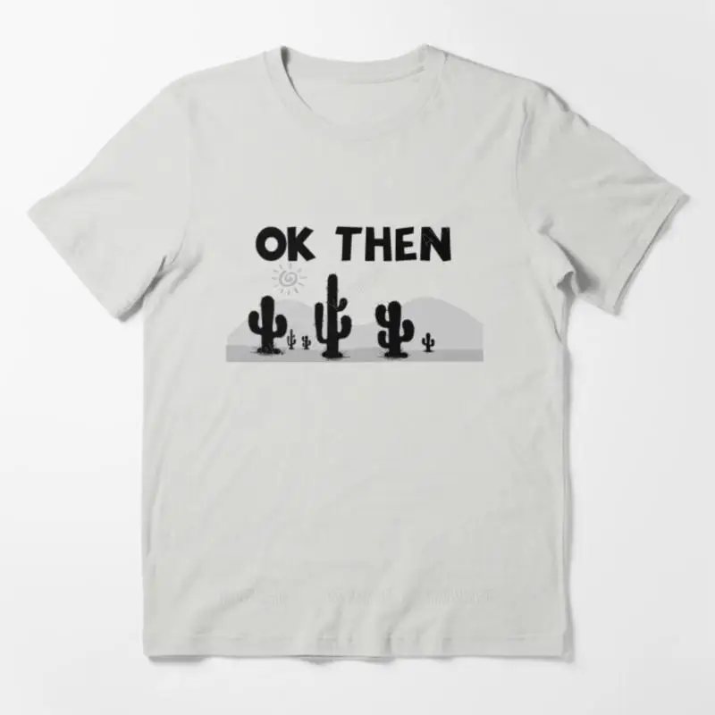 

Новая хлопковая брендовая футболка, черная унисекс футболка Ok Then Essential, Мужская модная футболка с принтом, повседневные футболки для подростков, Топ
