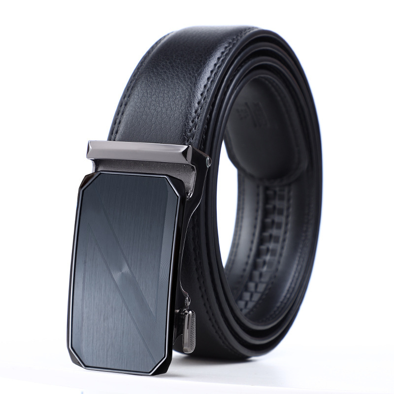 New Men's Belt Alloy Trend Automatic Buckle Belt Business Leisure Young and Middle-aged Men's Belt