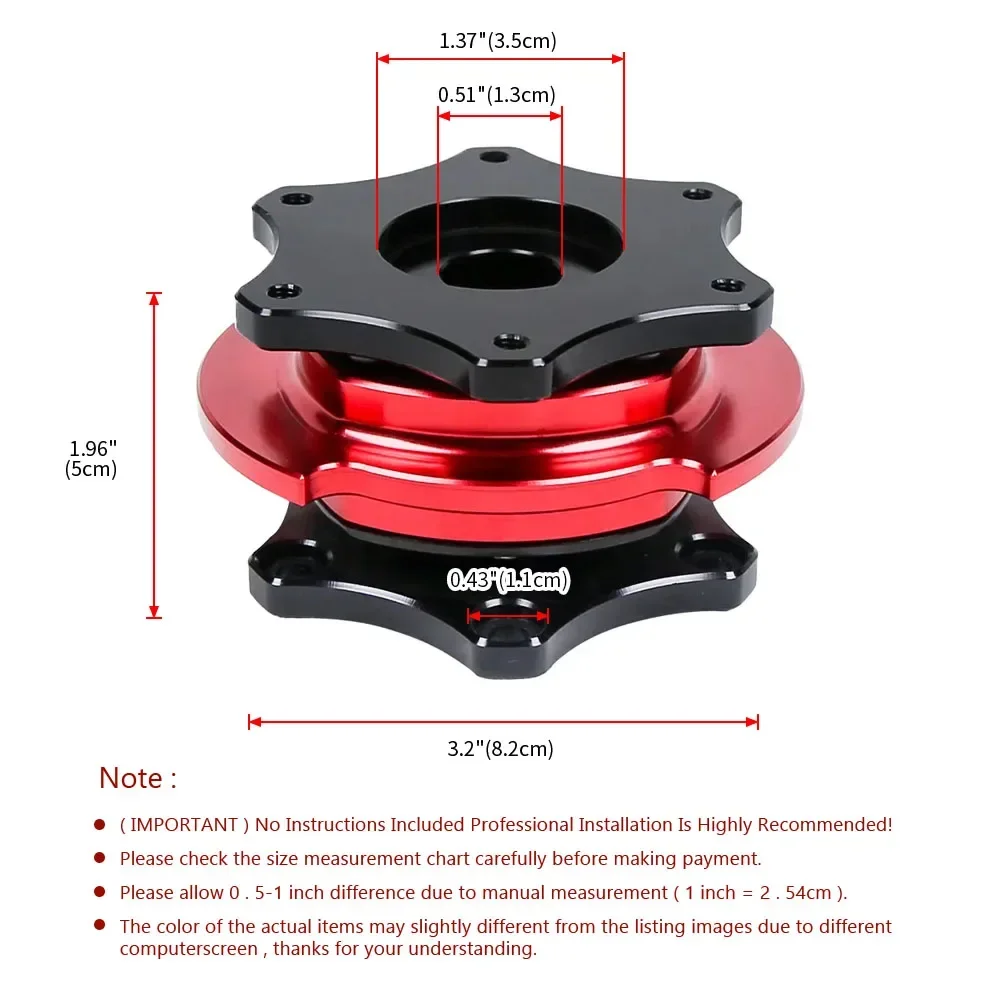 

Fit For 6-bolt x 70mm Pattern Short Hubs and Steering Wheels Car Wheel Hub Adapter Steering Wheel Quick Release Hub Boss Kit